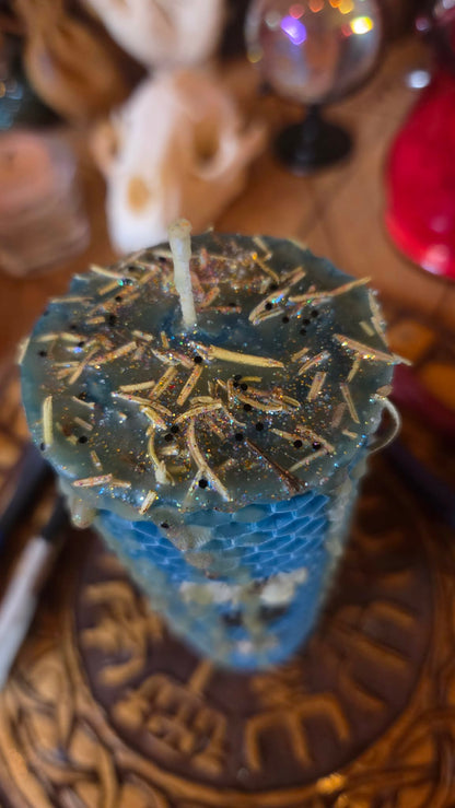 Shield Wall Seidr Beeswax Spell Candle - A Flame for Protection, Unity, and Holding the Line Together