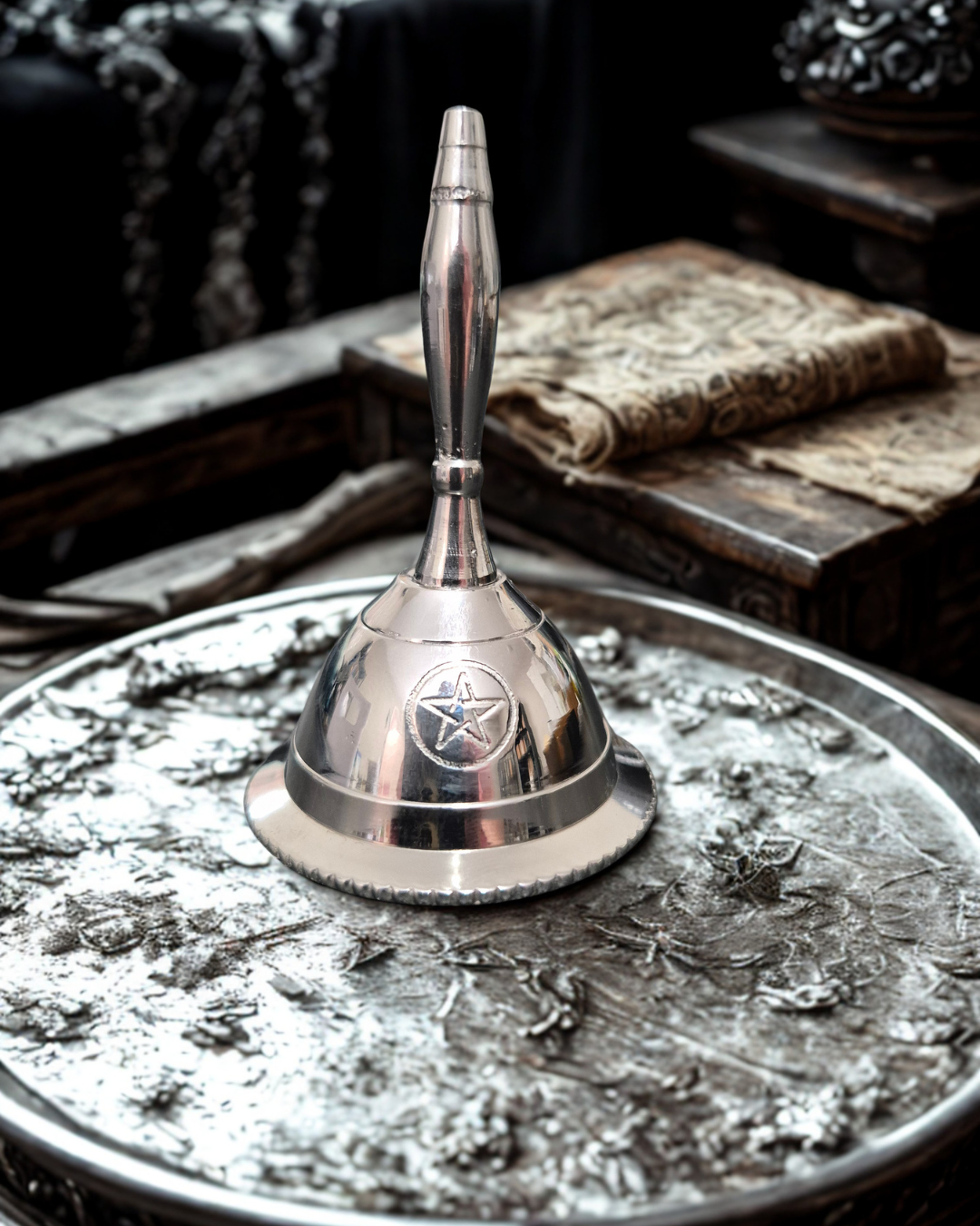 Silver Altar Bell (3" Pentacle Design)