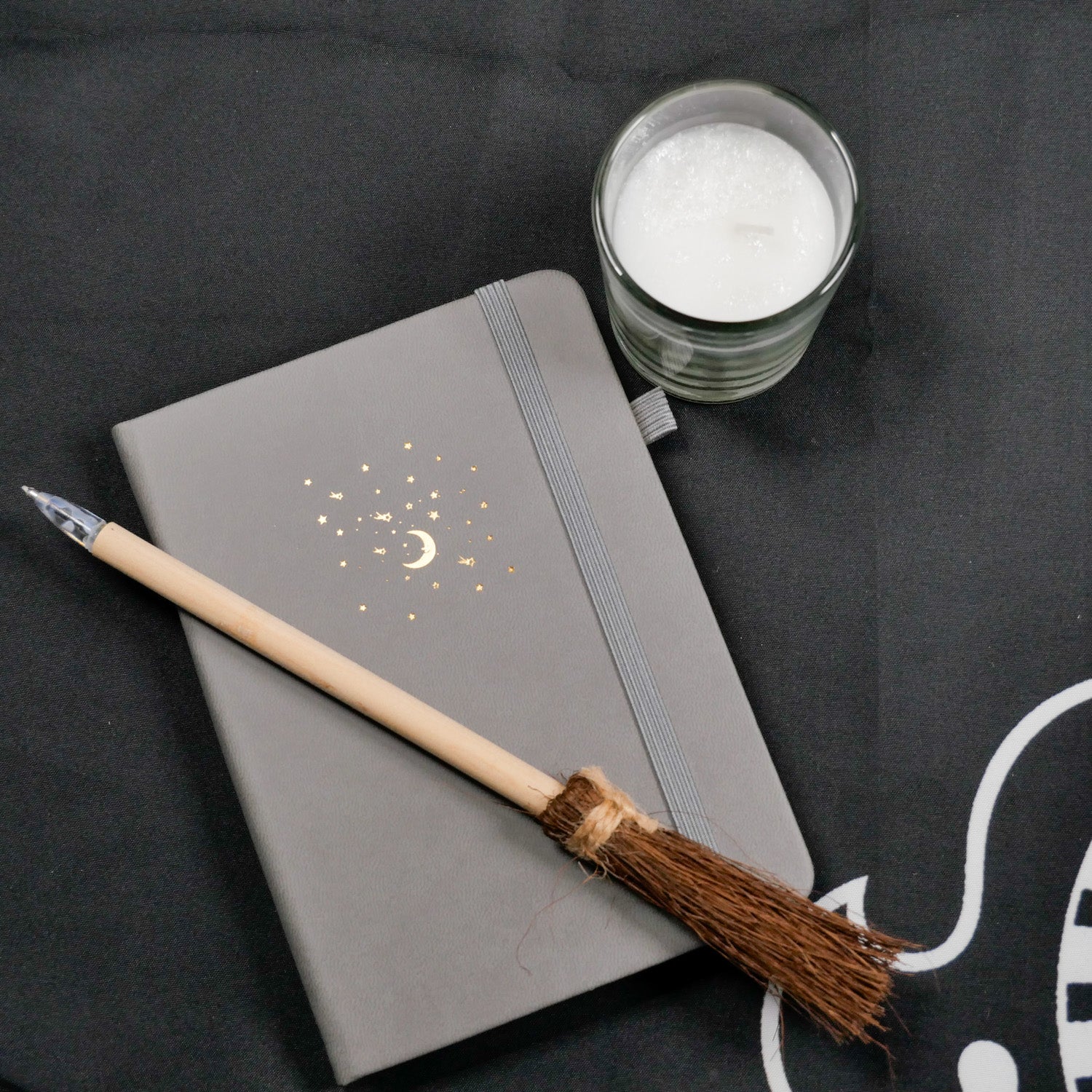 Witch’s Broom Pen &amp; Mini Grimoire kit for Spellcasting, Journaling by Candlelight