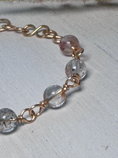 Herkimer Diamond &amp; 18k Gold Starfish Bracelet – Amplifying Stone