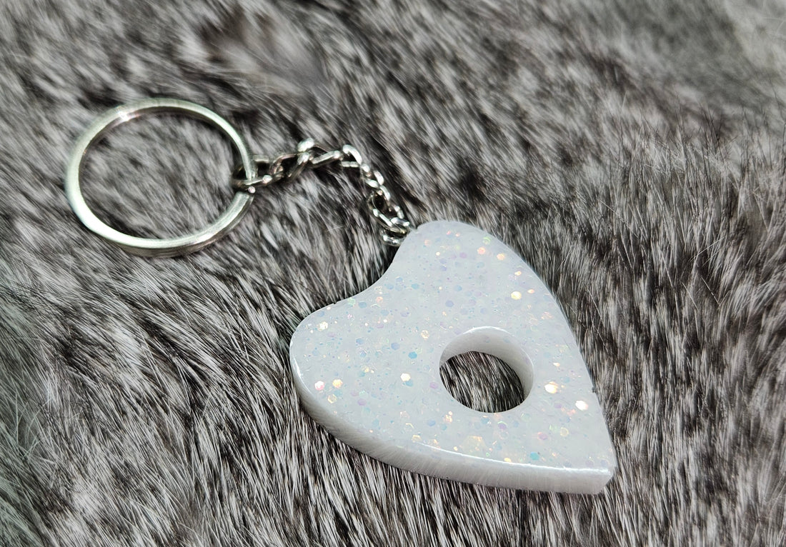 Planchet White Glitter Key Chain (small)